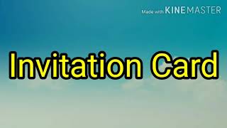 Invitation Card (Writing Skill)