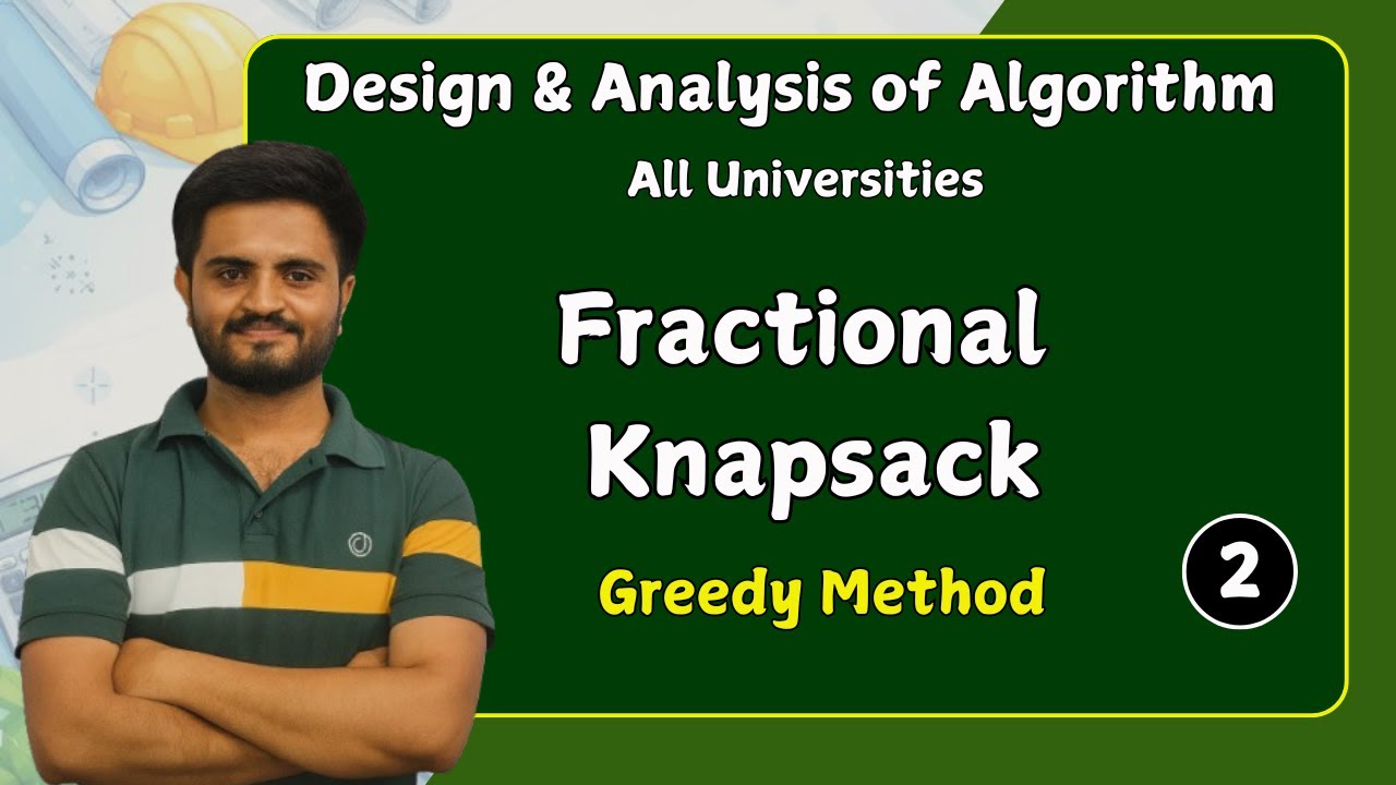 Fractional knapsack - Greedy Method problem | data structures - YouTube