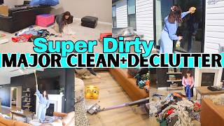 *SUPER DIRTY* CLEAN WITH ME / DECLUTTER ORGANIZE / STAY AT HOME MOM MOTIVATION / CRAZY CLEANING MAMA