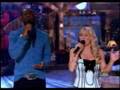 Brian Mcknight and Jessica Simpson perform at Xmas family
