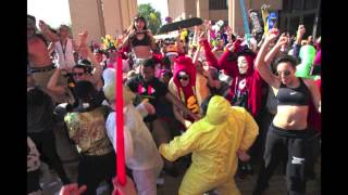 CSUN students dance 'Harlem Shake' in front of Oviatt Library