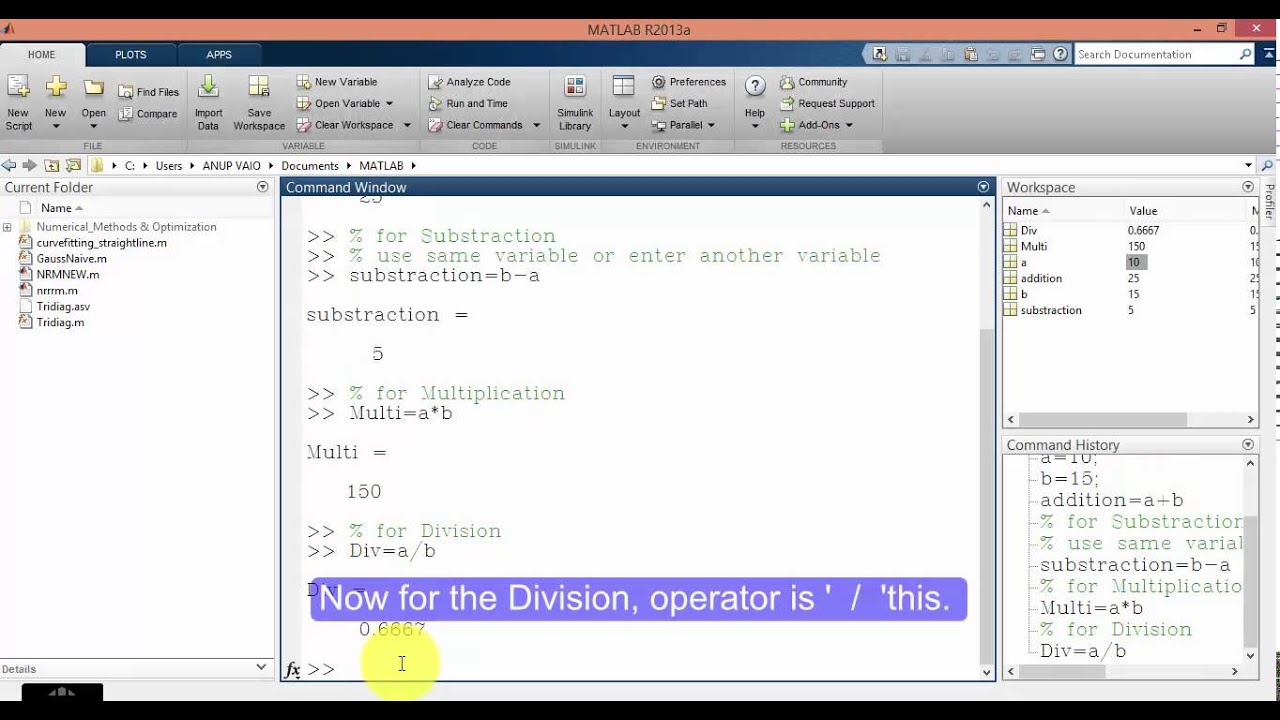 assignment matlab calculation