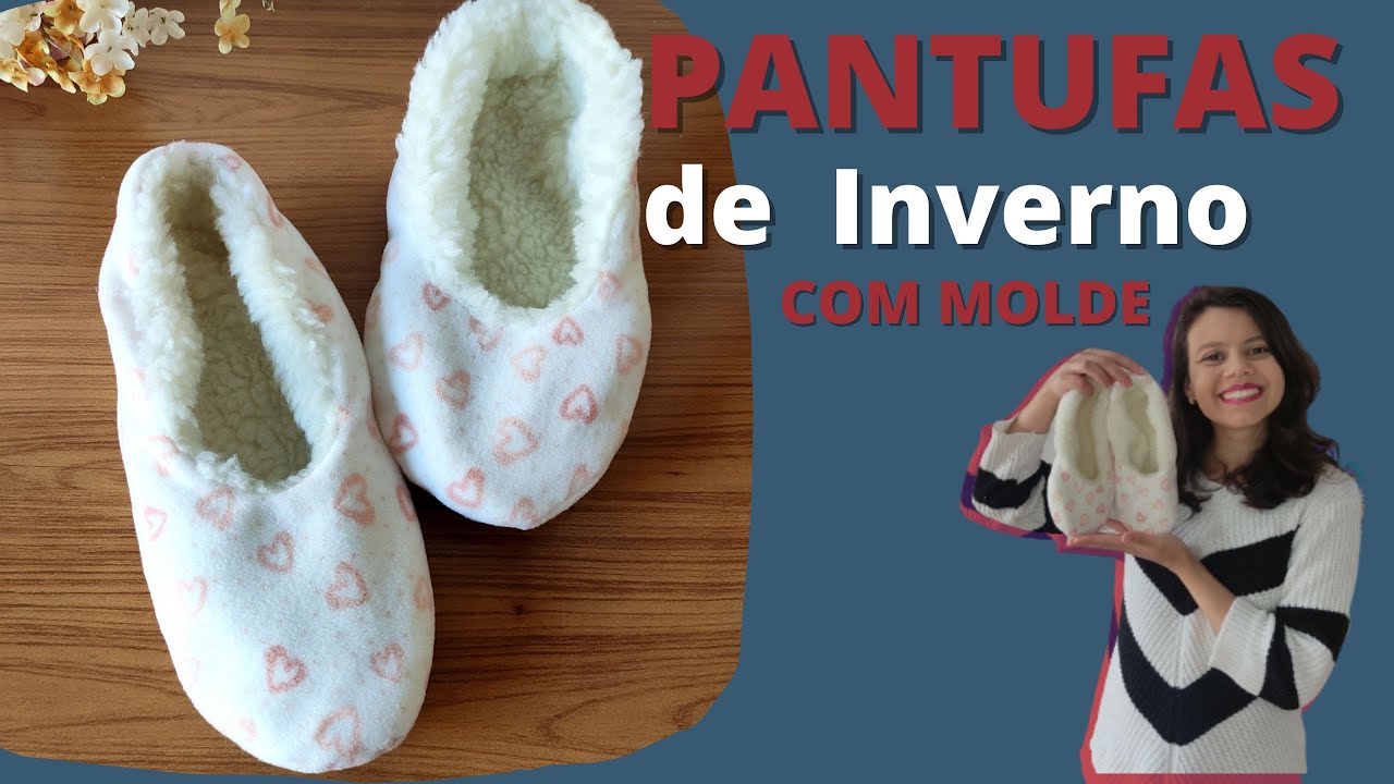 COMO FAZER PANTUFAS DE INVERNO SUPER FÁCIL - COM MOLDE