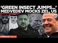 ZELENSKY MOCKED: Medvedev’s ‘Green Insect’ Jab, US Gulf Shield Humiliated | US-Iran War