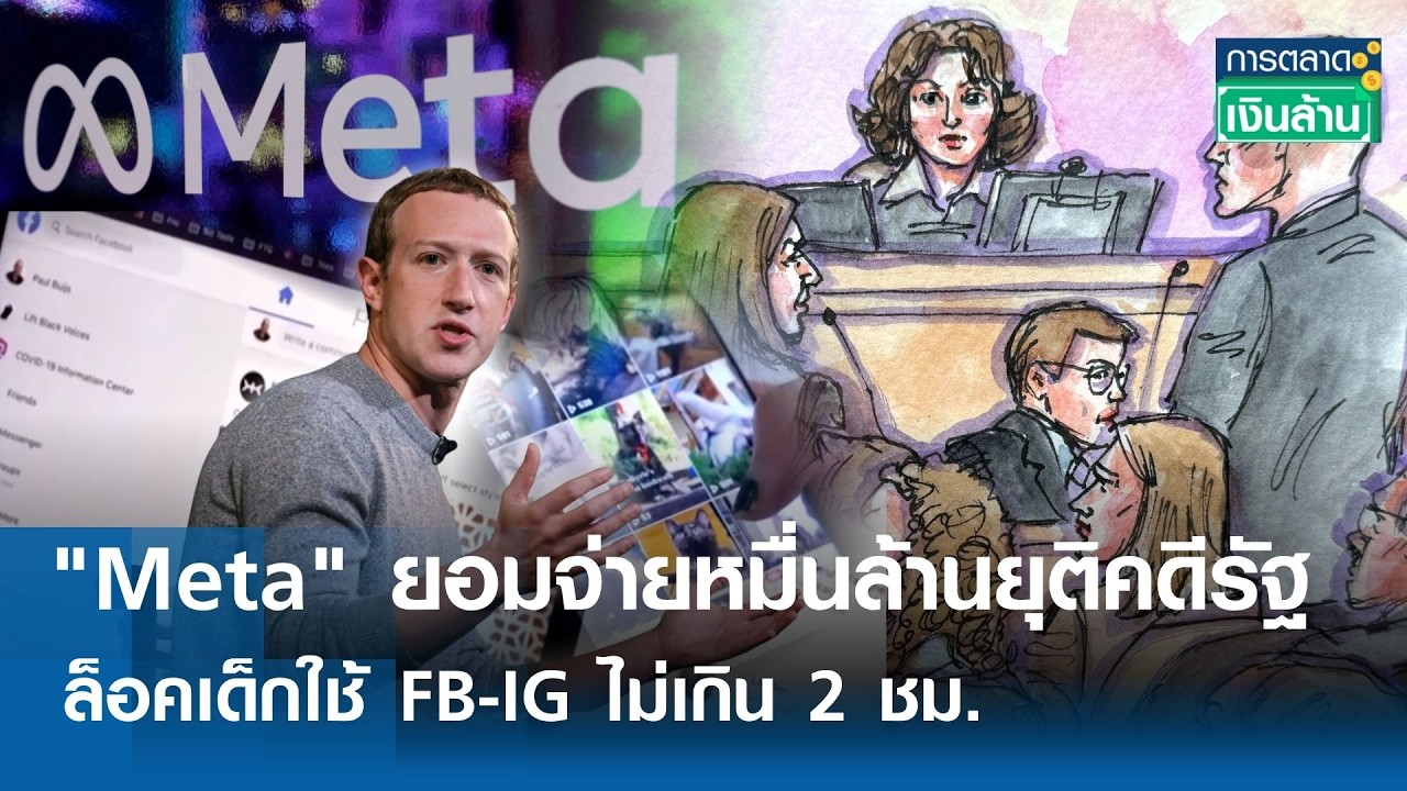 ⁣"Meta" ยอมจ่ายหมื่นล้านยุติคดีรัฐ ล็อคเด็กใช้ FB-IG ไม่เกิน 2 ชม. I การตลาดเงินล้าน I 28-08-2026