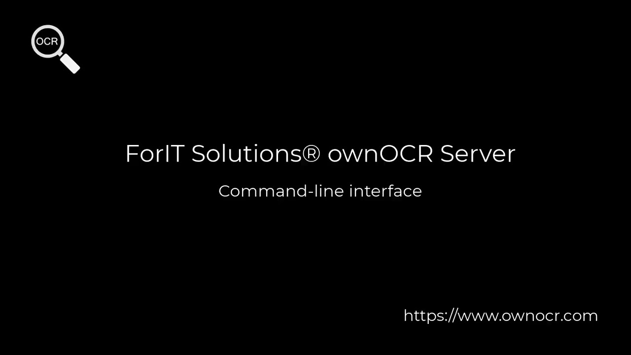 ownOCR CLI - ForIT Solutions® ownOCR Server Command-line interface