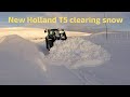 Pushing big snow with the New Holland T5 tractor