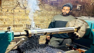 Amazing Process Off Manufacturing Wood Cutting Machine Shaft & Hub & Restoration Trolley Tire Axle .