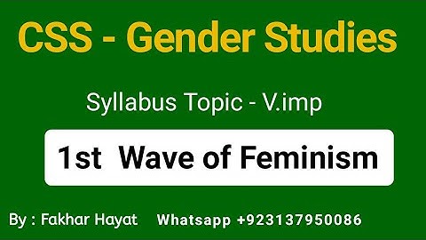 First Wave of Feminism