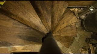 Spiral Staircase DIY - Ditch Life - ep. 06 Finally finished the stairs! The treads are cut from the Ikea Numerar countertop. For the steel we paid maybe around $200 and the