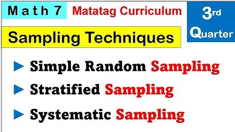 Math 7 Sampling Techniques in collecting data third quarter 3rd #matatag  #sampling #math7matatag