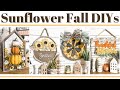 NEW NEW NEW! 🍁  Dollar Tree FALL Sunflower Decor DIYs - MUST SEE!