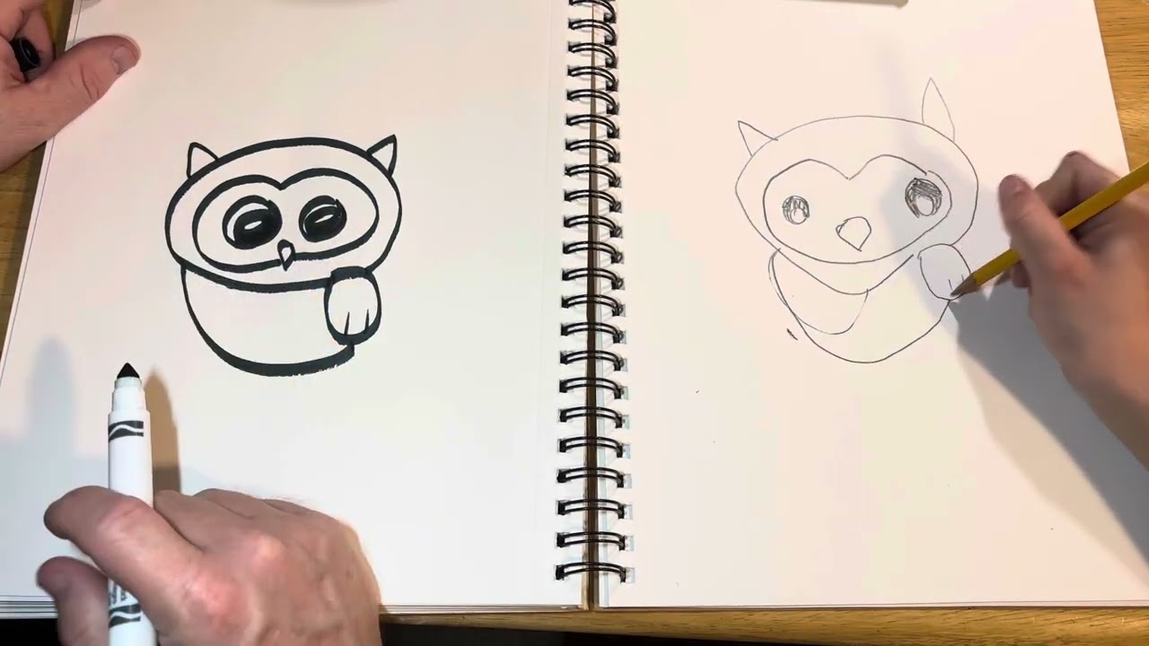 How to draw an Owl for kids drawing tutorial