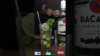 Bacardi white rum mojito easy home cocktail recipe || liquor tummy #short