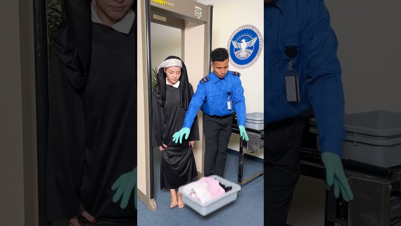 Nun Tries To Hide Hidden Package Through TSA!😱