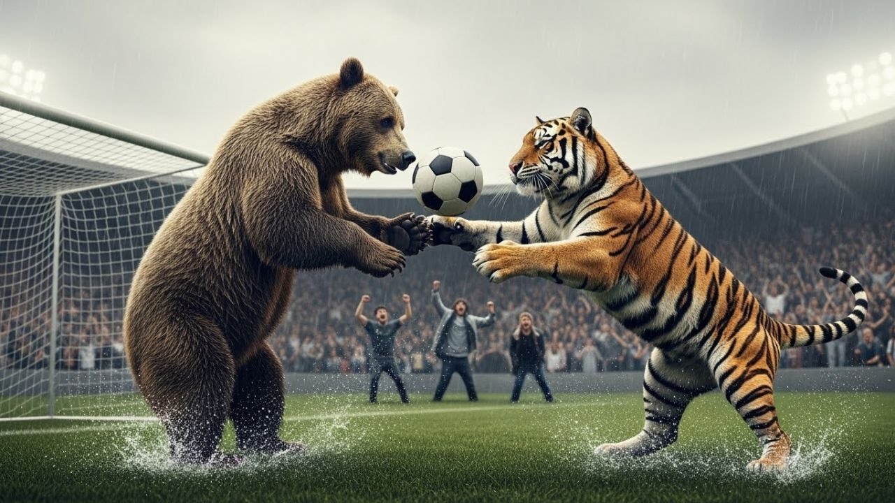TIGER VS BEAR SOCCER | THE MOST BRUTAL ANIMAL MATCH EVER