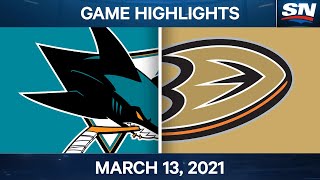 NHL Game Highlights | Sharks vs. Ducks – Mar. 13, 2021