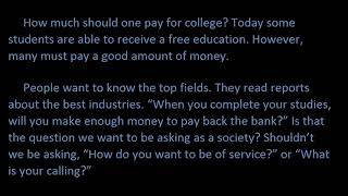 English oral reading fluency No.4: The Question about education