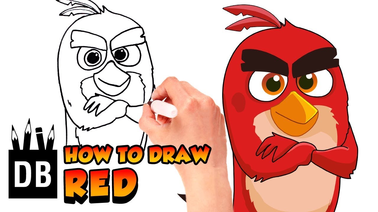 How to Draw Red From The Angry Birds Movie | 4 Kids - YouTube