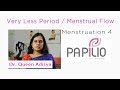 Very Less Periods / Menstrual Flow. Menstruation 4