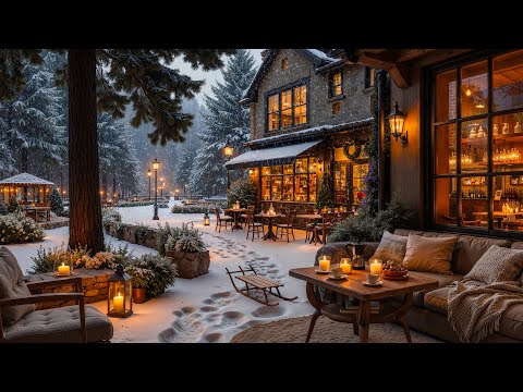 Relaxing Winter Jazz Music At Outdoor Coffee Shop Ambience Smooth Jazz Background Music To Work 