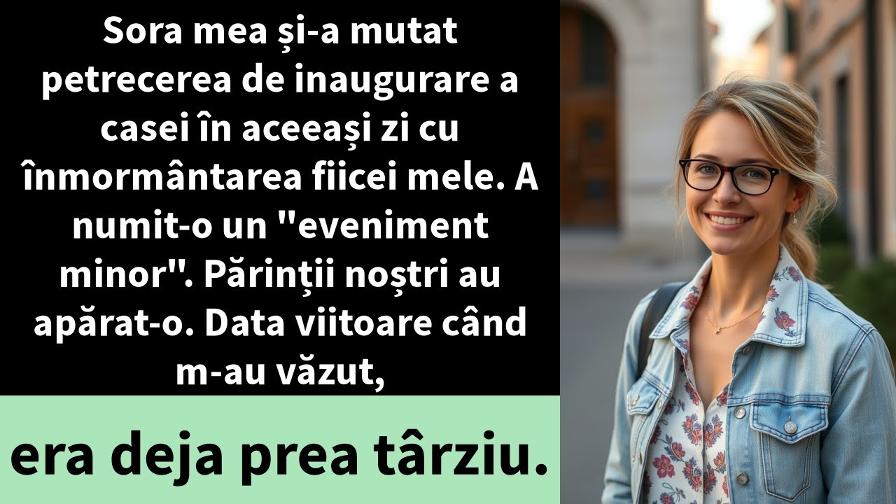 Sora mea și-a mutat petrecerea de inaugurare a casei în aceeași zi cu înmormântarea fiicei mele.