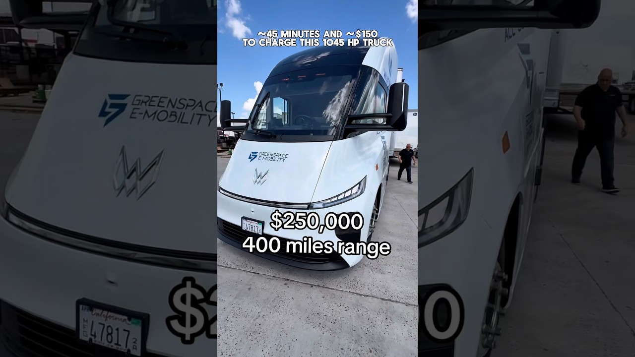 45 минут на зарядку полностью электрического полуприцепа с запасом хода 400 миль. 