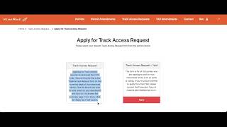 Permit and TARs Portal: Apply for Track Access Request