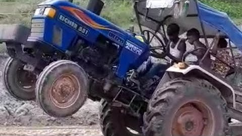 Eicher 551 Full Trolley load || stuck in mod || Tractor video