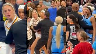 Sophie Cunningham Gets HEATED After DiJonai Carrington's Flagrant Foul | Fever vs Sky screenshot 4