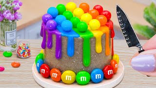 Rainbow Cake Using OREO Buttercream 🌈 How To Make Miniature Rainbow M&M Cake 🍭 Petite Baker Making