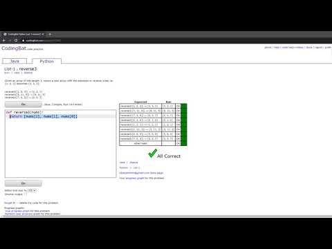 List-1 (reverse3) Python Tutorial || Codingbat.com