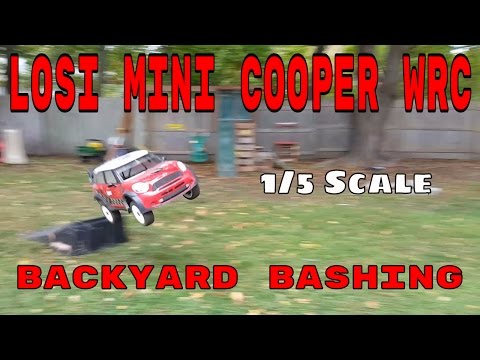 losi-1/5th-scale-mini-cooper-backyard-bashing