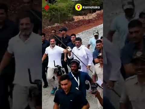 Rahul Gandhi Sprints With KPCC President DK Shivakumar