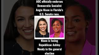 AOC officially endorses Democratic Socialist Angie Nixon in Florida's U.S. Senate race #shorts