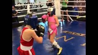 9 year old Kira Makogonenko sparring boys and girls and schooling them!