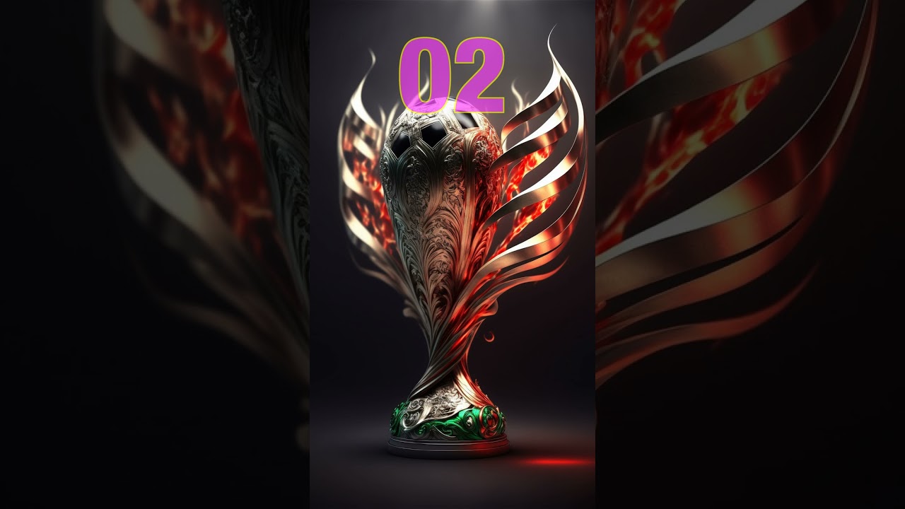 Asking an AI to draw: FIFA world cup trophy with Portugal flag pattern , corporate, mysterious