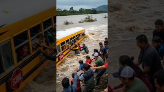 Kids Pulled From Flood Just Before School Bus Swept Away