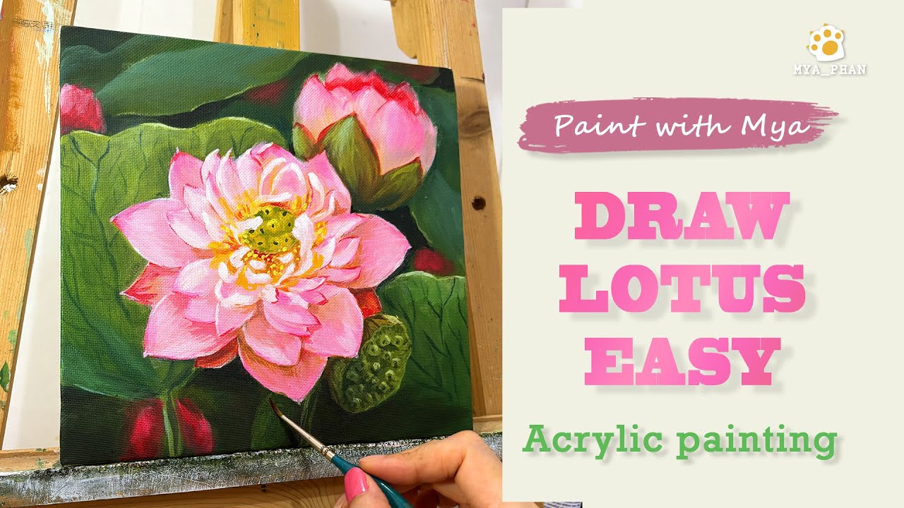 How to paint Lotus Flower  /Step by Step/ Acrylic Painting 