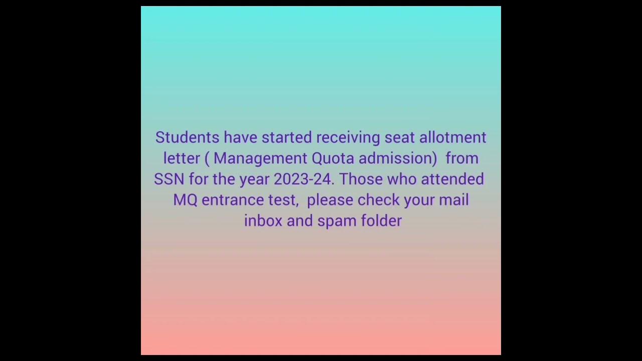 ssn-management-quota-allotment-letter-2023-released-youtube