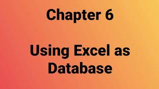Class 7 Ch-6 Using Excel as Database. (Part 3)