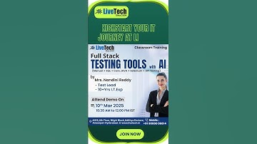 Full Stack Testing with AI – New Batch from March 10@LiveTechQA #job  #testing #training #education