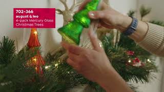 august   leo 4pack Mercury Glass Christmas Trees with Timer