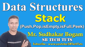 Stack in Data Structure | What is Stack | Stock Operations (PUSH POP isEmpty isFull, peek)