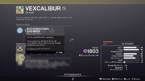 Destiny 2: Lightfall [PS4] Vexcalibur Authorization Override