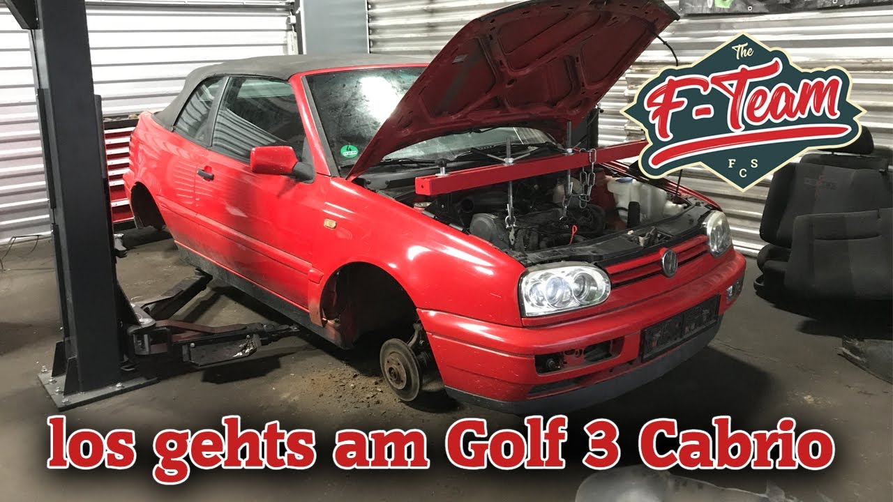 Abenteuer Grossbaustelle - die Achsen & Bremsen müssen raus | VW Golf 3 Cabrio | the F-Team