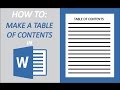 How to Make a Table of Contents in Microsoft Word