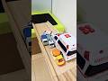 Ambulance drive a steep hill & Fall into the hole!! 救急車のミニカーが穴に落ちる！ #ToyCars #satisfying #ミニカー