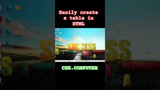Easily Create Table in HTML | HTML Table Tutorial in Bangla#shorts #ytshorts #trending #bugatti
