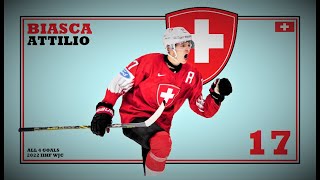 Attilio Biasca (#17) ● ALL 4 Goals 2022 IIHF WJC - Highlights (HD)